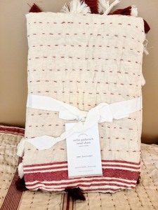 lot 168 image: Pottery Barn Nellie Pickstitch Tassel Comforter and Pair of Matching Shams