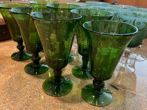 lot 98 image: Green Stemware