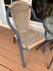 lot 186 image: Bistro Style Patio Table and Two Chairs