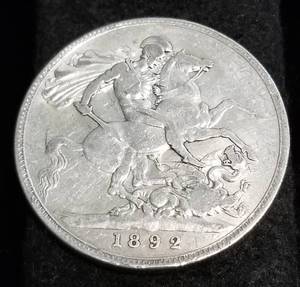 1892 BRITISH CROWN 92.5% SILVER 28.2 grams