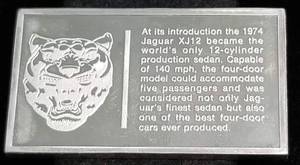 VINTAGE 1974 JAGUAR 1000 GRAINS (2.08 TROY OZ) STERLING SILVER ART BAR