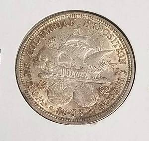 1893 US SILVER COMMEMORATIVE HALF DOLLAR CHICAGO WORLDS FAIR COLUMBIAN EXPO