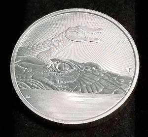2019 AUSTRALIA $2 SILVER CROCODILE 2 TROY OZ .9999 FINE SILVER