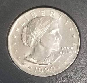 1980-S SUSAN B ANTHONY DOLLAR BU BLACK SLAB