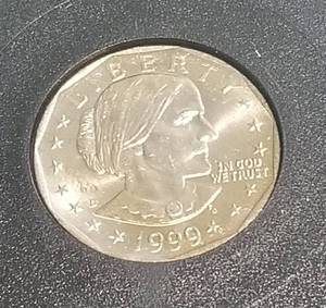 1999 SUSAN B ANTHONY DOLLAR BU BLACK SLAB