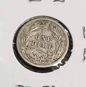 1913 BARBER SILVER DIME FULL LIBERTY