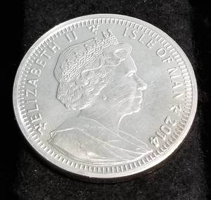 2014 ISLE OF MAN 1 TROY OZ .999 FINE SILVER ANGEL