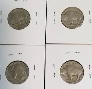 GROUP OF 4 BUFFALO NICKELS 1920 1926 1929 1936