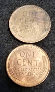 2 WHEAT CENTS 1909 & 1938 (UNC)