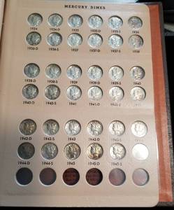 SET OF MERCURY SILVER DIMES missing only the 16-d  (77 COINS)