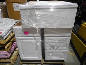 lot 12 image: WHOLESALE PALLET LOT OF CABINETS