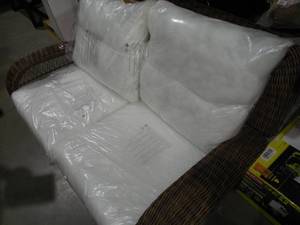 lot 64 image: Beacon Park Brown Wicker Outdoor Patio Loveseat - BARE