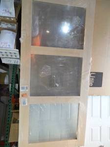 lot 137 image: 42 X 96 3 PANEL GLASS DOOR