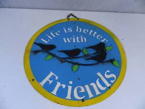 lot 50 image: New Large Recycled Metal Garden Art Friends Sign