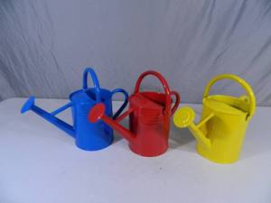 lot 62 image: 3 New Metal Watering Cans