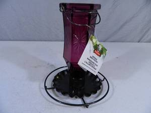 lot 64 image: New Perky Pet Vintage Glass Bird Feeder