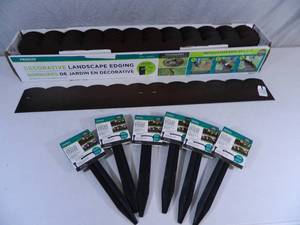 lot 112 image: New Case of Metal Decorative Landscape Edging and New Edging Stakes