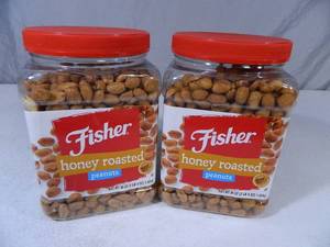 lot 133 image: 4 lbs 8 oz of Fisher Honey Roasted Peanuts