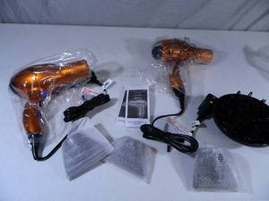 lot 137 image: 2 New Conair Hairdryers with Attachments