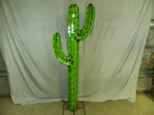 lot 2 image: Recycled Metal LARGE Cactus Over 5 ft