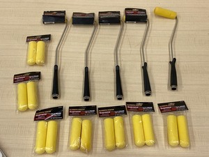 lot 33 image: (5) New 4 Rollers With Roller Covers & Spare Roller Covers