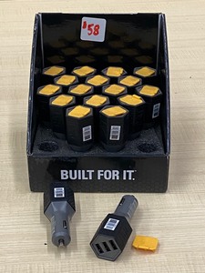 lot 58 image: Lot Of (18) New CAT 12volt  USB adapters