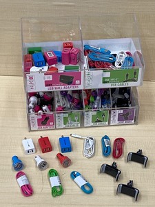 lot 65 image: Lot Of Assorted Charging Blocks, Charging Cables, USB Adapters, Etc