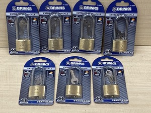 lot 108 image: (7) New Brinks Long-Shank Brass Padlocks