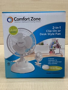 lot 49 image: New Comfort Zone 2-in-1 Desk Fan