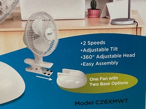 lot 48 image: New Comfort Zone 2-in-1 Desk Fan