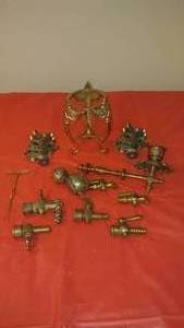 lot 40 image: Brass Candle Holders, Brass Spigots and Leafs