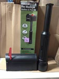 lot 94 image: Postal Pro Madison Mailbox And Post Kit, Black Hardware Included &nbspin good condition