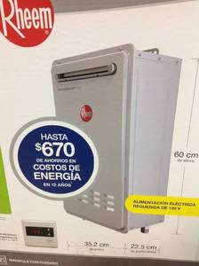 lot 102 image: Rheem Performance Plus 8.4 GPM Natural Gas Outdoor Tankless Water Heater in good conditions