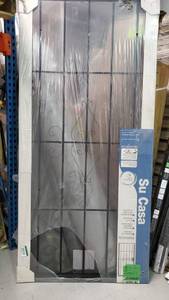 lot 116 image: Unique Home Designs 32 in. x 80 in. Su Casa Black Surface Mount Outswing Steel Security Door with Expanded Metal Screen in good conditions