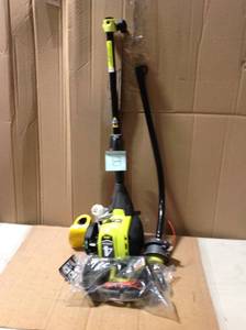 lot 8 image: Ryobi RY4CCS 4-Cycle 30cc Attachment Capable Curved Shaft Gas Trimmer &nbspin good condition