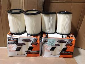 lot 42 image: RIDGID 1-Layer Standard Pleated Paper Filter for Most 5 Gal. and Larger RIDGID WetDry Shop Vacuums (2-Pack) &nbspin good condition