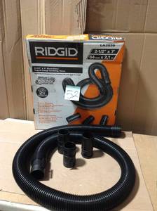 lot 52 image: RIDGID 2-12 in. x 7 ft. Dual-Flex Tug-A-Long Locking Vacuum Hose for RIDGID WetDry Shop Vacuums &nbspin good condition