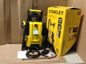 lot 56 image: Stanley SHP2150 Electric Pressure Washer with Spray Gun, Medium, Yellow &nbspin good condition