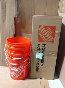 lot 73 image: The Home Depot 5 Gal. Homer Bucket (3-Pack) &nbspin good condition