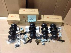 lot 99 image: Copper Creek Colonial Black Privacy BedBath Door Knob &nbspin good condition