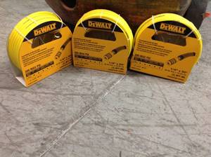 lot 108 image: Lot of 3 DEWALT 50 ft. x 14 in. Air Hose new