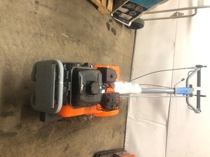 lot 114 image: YARDMAX 18 in. 208cc Dual Rotating Rear Tine Tiller Briggs and Stratton In working condition