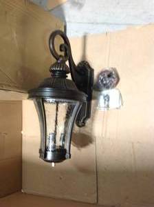 Nottington Collection 3-Nottington Collection 3-Light 26 in. Outdoor Forged Bronze Wall Lantern Sconce&nbsp&nbspin good condition