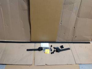 lot 11 image: Modern Style Black Double Sliding Barn Door Flat Rail and Connector &nbspin good condition