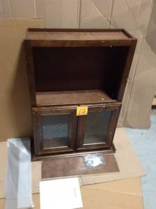 lot 17 image: Templin 28 in. W x 38-15 in. H x 9-1125 in. D Bathroom Storage Wall Cabinet in Coffee &nbspin good condition