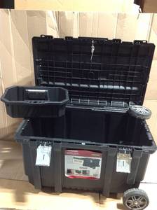 lot 24 image: Husky 37 in. Rolling Tool Box Utility Cart Black &nbspin good condition