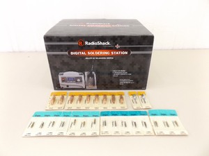 lot 25 image: NEW in Original Box Radio Shack Digital Soldering Station wExtra Tips
