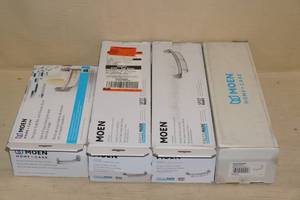 lot 72 image: 4 Moen Grab Bars with Shelves
