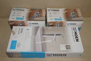 lot 48 image: 3 Moen Bathroom Faucets