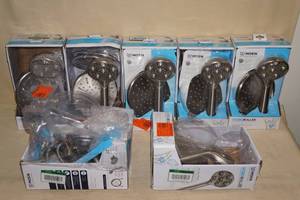 lot 54 image: 7 Moen Hydro Roller Shower HeadWand Combos